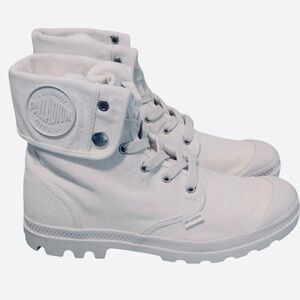 Palladium Pampa Hi Unisex Original Off-White Canvas Foldover Boots Size 7.5